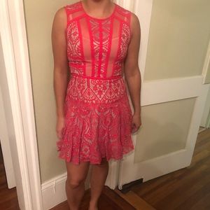 BCBG Floral Lace Garden Dress